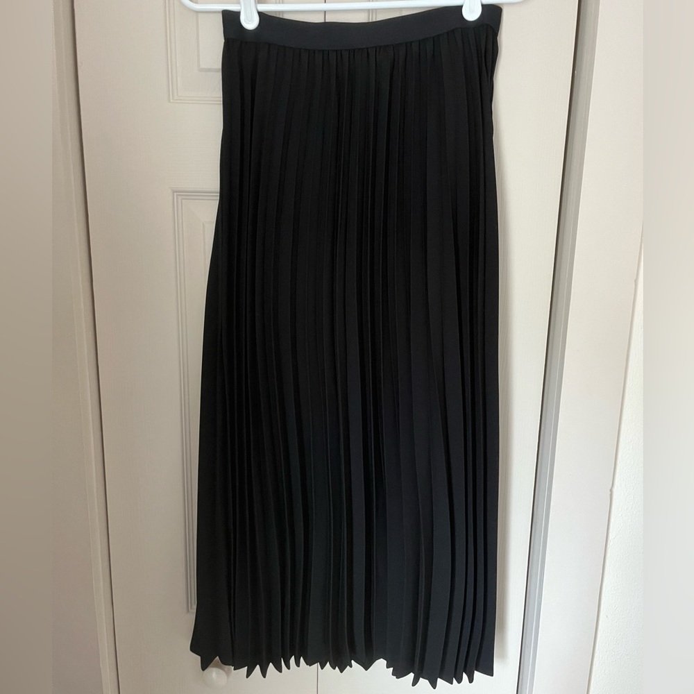 Black Pleated Skirt, 3/4 length